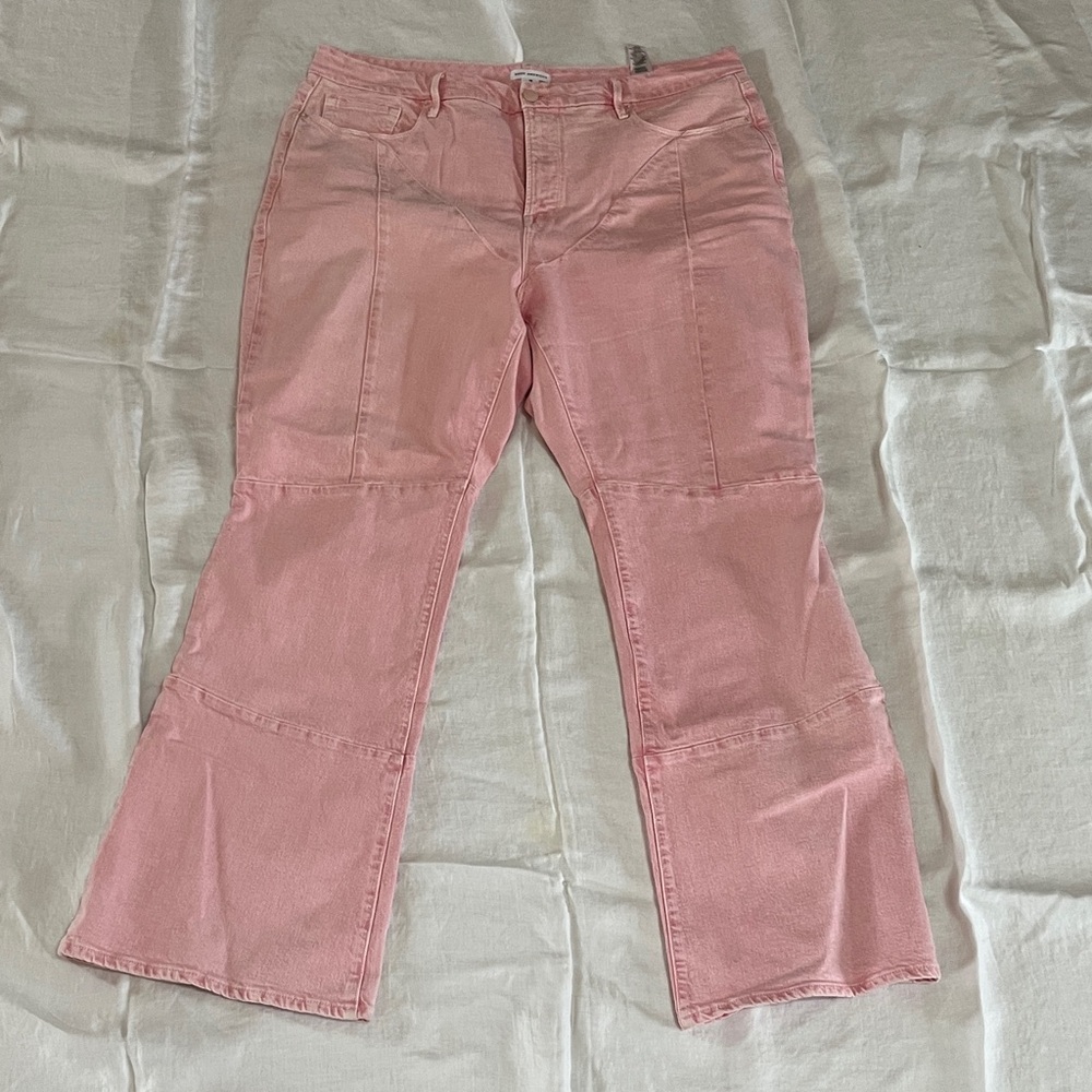 Good American Pink Flare Jeans size 18